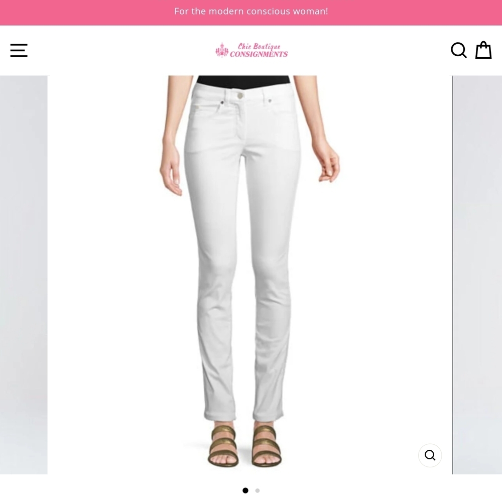 Escada High Rise White Jeans - Picture 2 of 12